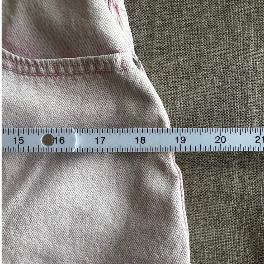 Lea & Viola Large Denim Acid Washed Pink Distressed Cotton Mini Jean Skirt - Picture 6 of 7